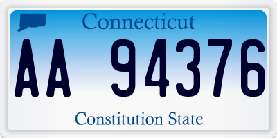 CT license plate AA94376