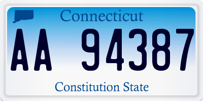 CT license plate AA94387