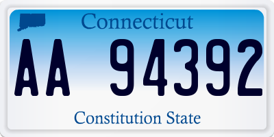 CT license plate AA94392