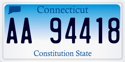 CT license plate AA94418