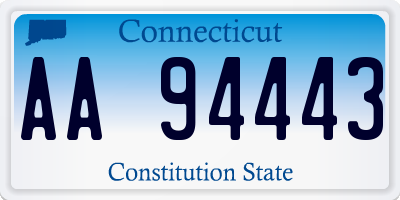 CT license plate AA94443