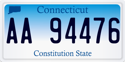 CT license plate AA94476