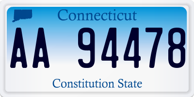 CT license plate AA94478