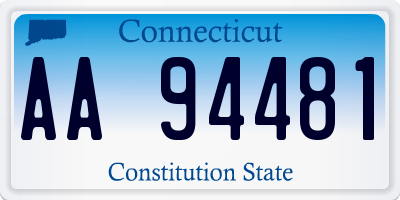 CT license plate AA94481