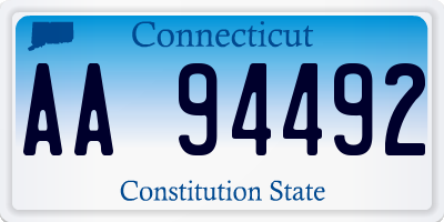 CT license plate AA94492