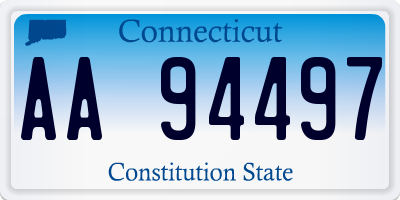 CT license plate AA94497