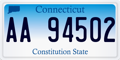 CT license plate AA94502