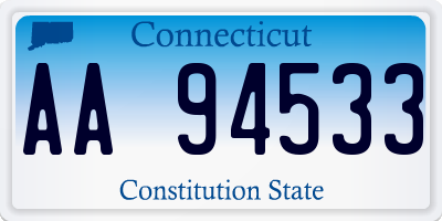 CT license plate AA94533