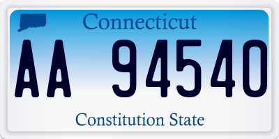 CT license plate AA94540
