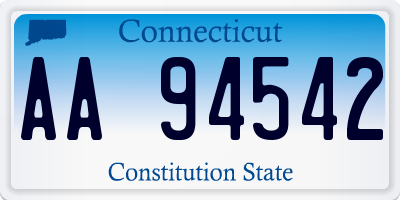 CT license plate AA94542