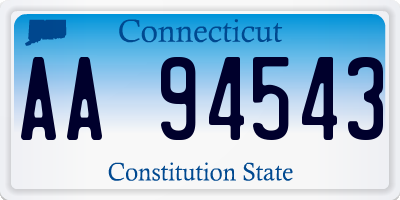 CT license plate AA94543