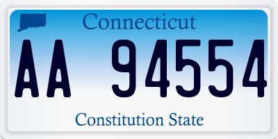 CT license plate AA94554