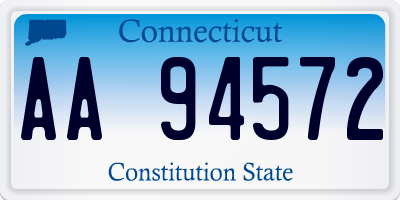 CT license plate AA94572