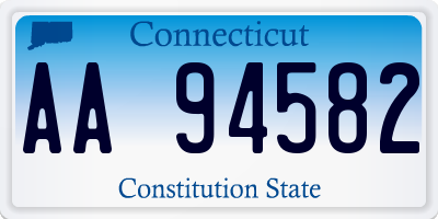CT license plate AA94582