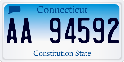 CT license plate AA94592