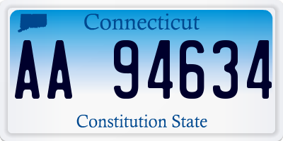 CT license plate AA94634