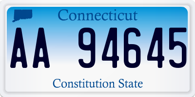 CT license plate AA94645
