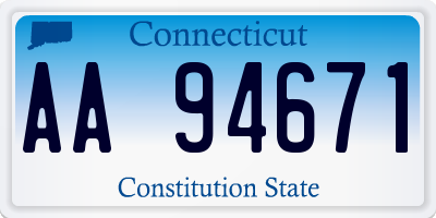 CT license plate AA94671