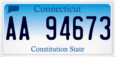 CT license plate AA94673