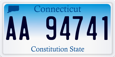 CT license plate AA94741