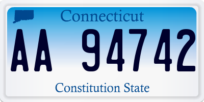 CT license plate AA94742