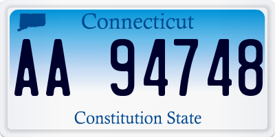 CT license plate AA94748