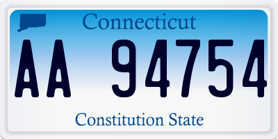 CT license plate AA94754