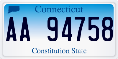 CT license plate AA94758