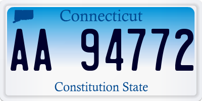 CT license plate AA94772