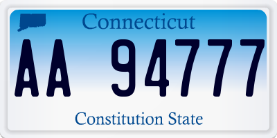 CT license plate AA94777