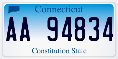 CT license plate AA94834