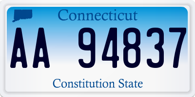 CT license plate AA94837