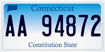 CT license plate AA94872