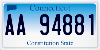 CT license plate AA94881