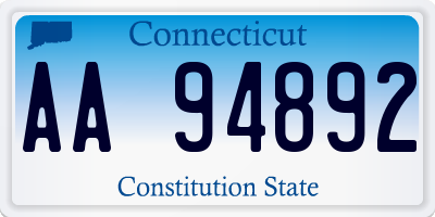 CT license plate AA94892