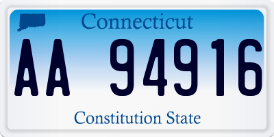 CT license plate AA94916