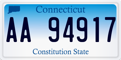 CT license plate AA94917