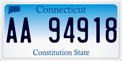 CT license plate AA94918