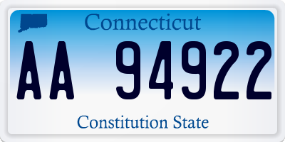 CT license plate AA94922