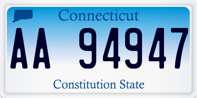 CT license plate AA94947