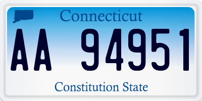 CT license plate AA94951