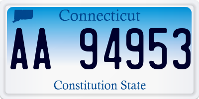 CT license plate AA94953