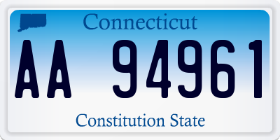 CT license plate AA94961