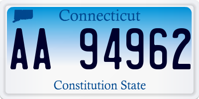 CT license plate AA94962