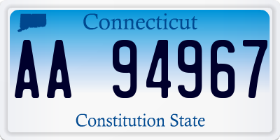 CT license plate AA94967