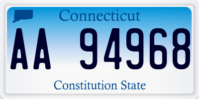 CT license plate AA94968