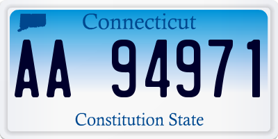 CT license plate AA94971