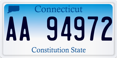 CT license plate AA94972