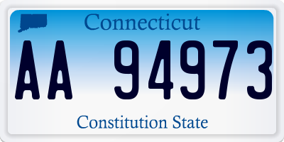 CT license plate AA94973