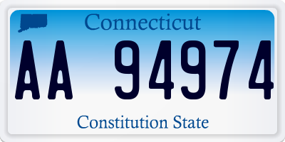 CT license plate AA94974